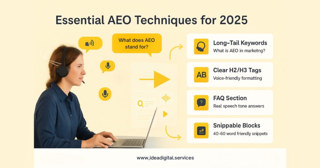 Essential AEO Techniques for 2025