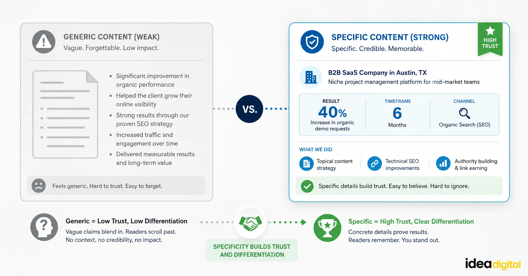 Avoiding Specific Examples to Keep Content Universal